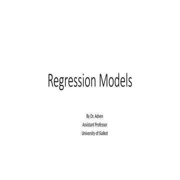 Regression models.pptx computer science MS students | PPTX