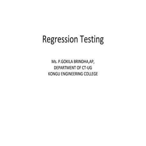 Regression testing | PPTX