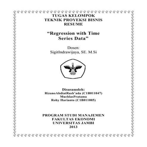 Regression with Time Series Data