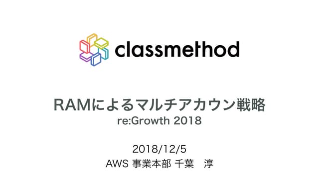 AWS Resource Access Manager(RAM)によるマルチアカウン戦略