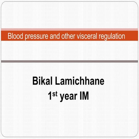 Regualation of blod pressure