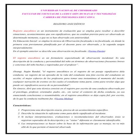 Reguistro  anecdotico
