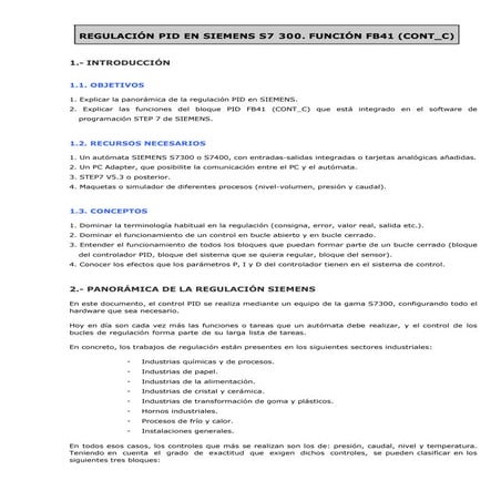 Regulación pid en siemens