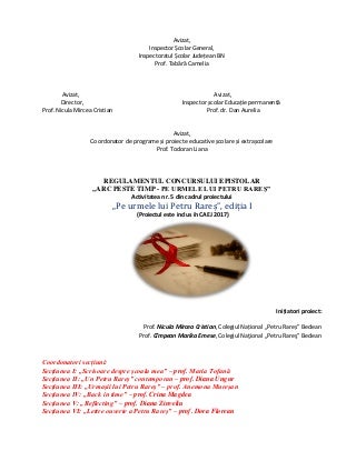 Regulament concurs epistolar