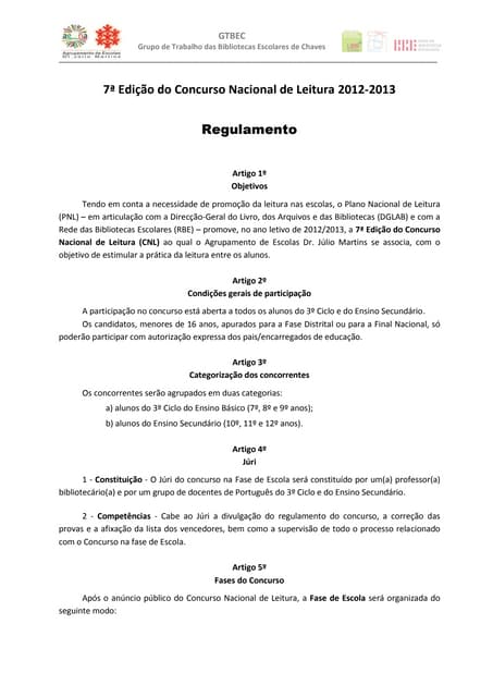 Regulamento cnl 2013