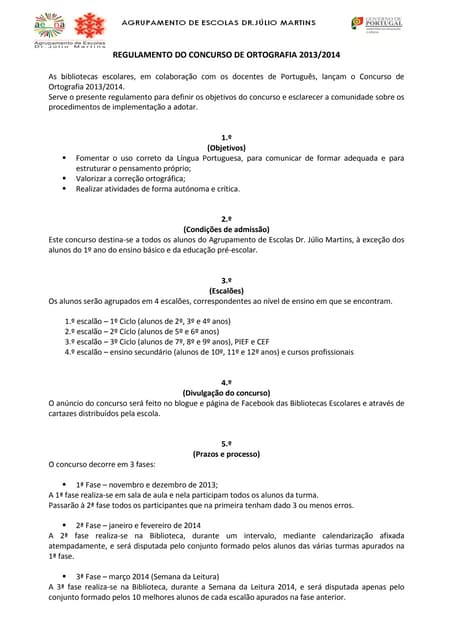 Regulamento do Concurso de Ortograf...