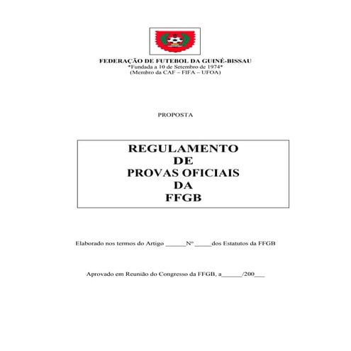 Regulamento geral de provas oficiais da ffgb 230309 | PDF