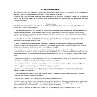 Regulamento II Inutilitários Bazart