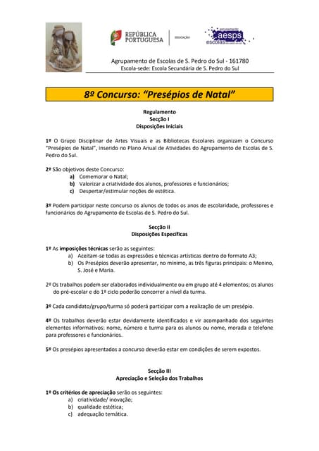 Regulamento presépios 2016