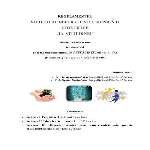 Regulament sesiune referate