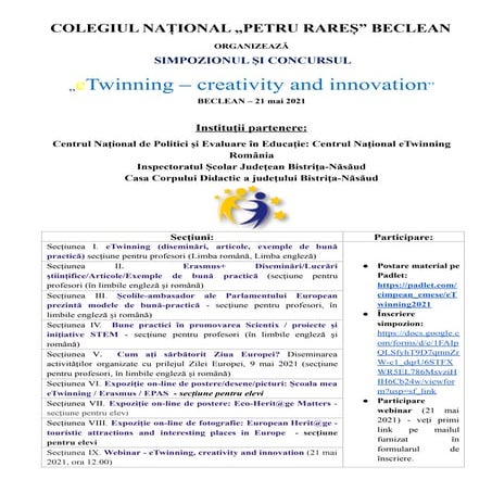 Regulament Simpozion eTwinning (2021)