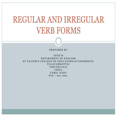 Regular and irregular verb forms