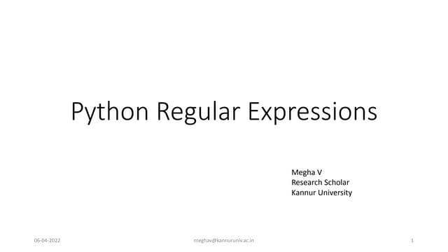 Python- Regular expression | PPTX
