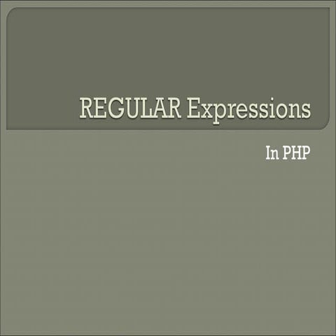 Regular Expressions