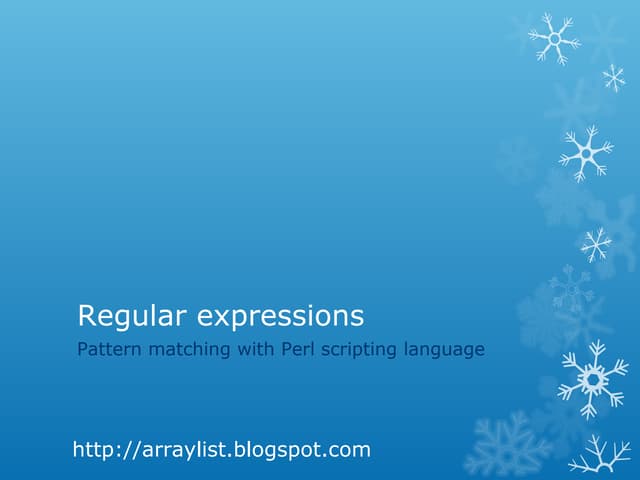 Regular expressions in Perl