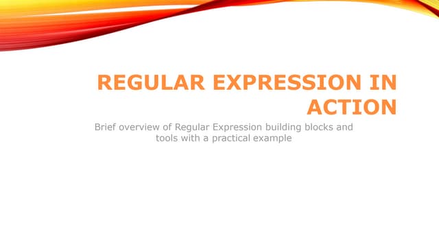 Regular Expression Crash Course