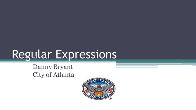 Regular Expressions 101 Introduction to Regular Expressions