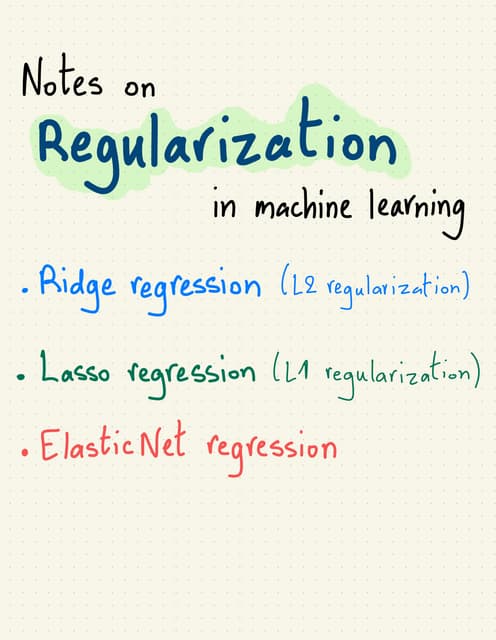 Regularisation in Machine Learning notebook
