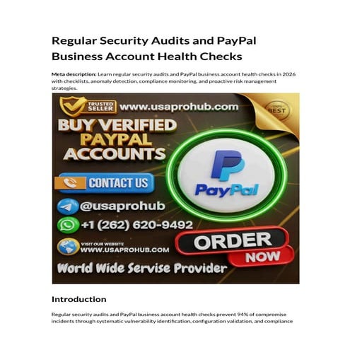 Best Place and PayPal Business Account Health Checks in 2026 | PDF