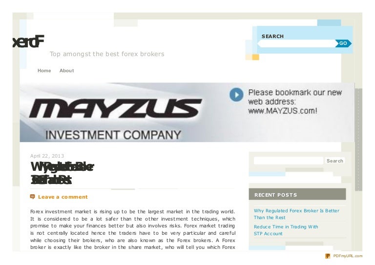Dfsa regulated forex brokers