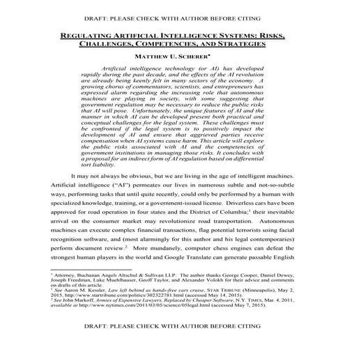 Regulating Artificial Intelligence Systems, Risks, Challenges, Competencies, ...