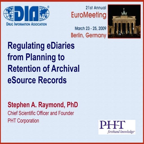 Regulating E Diaries… By  Stephen  A