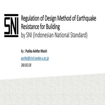 Regulation for earthquake resistance building in Indonesia