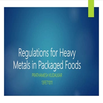 Regulations for Heavy Metals in Packaged Foods