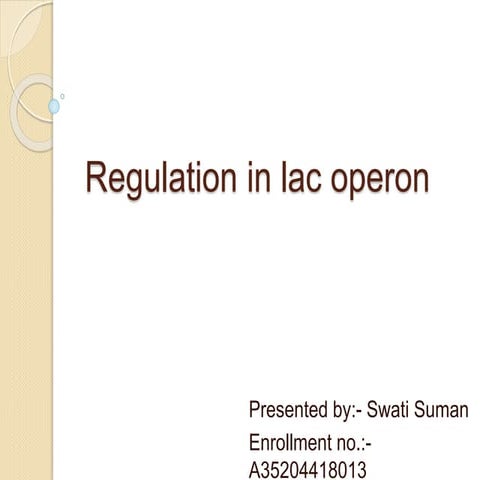 Regulation in lac operon