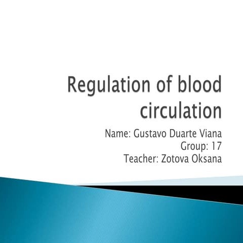 Regulation of blood circulation
