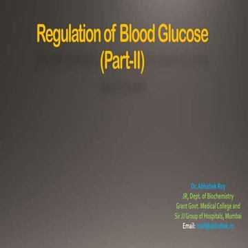 Regulation of blood glucose (catabolism)