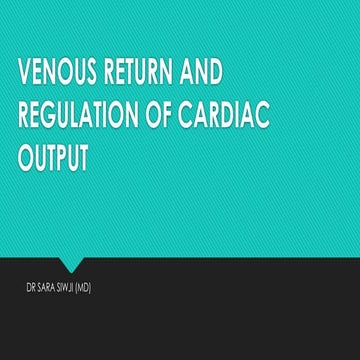 Regulation of CO,heart rate  and venous return
