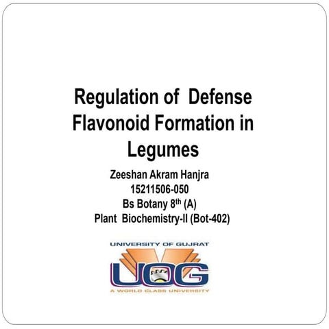 Regulation of  defense flavonoid formation in legumes