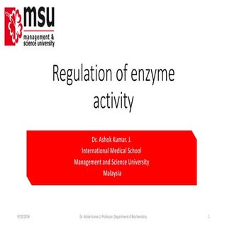 Regulation of enzyme activity 