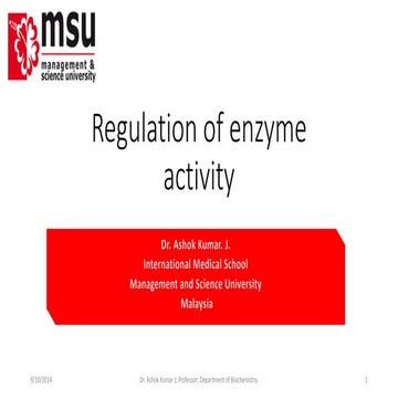 Regulation of enzyme activity 