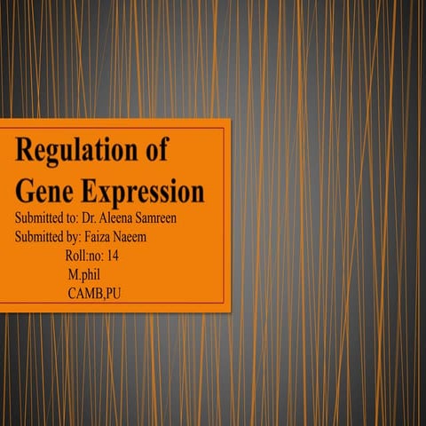 Regulation of gene expression 1 | PPTX | Endocrine and Metabolic ...