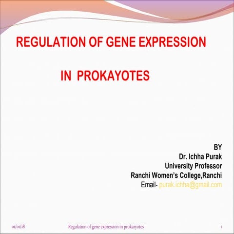 Regulation of gene expression in prokaryotes final
