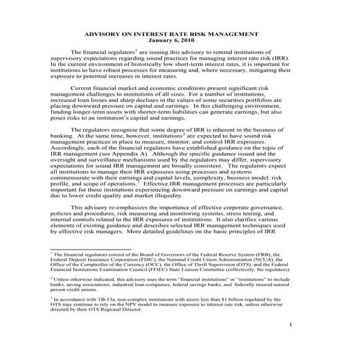 Regulation On  Risk  Managament