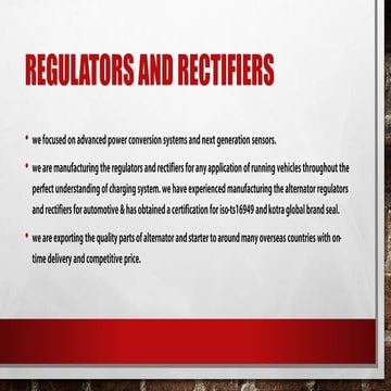Regulators and rectifiers