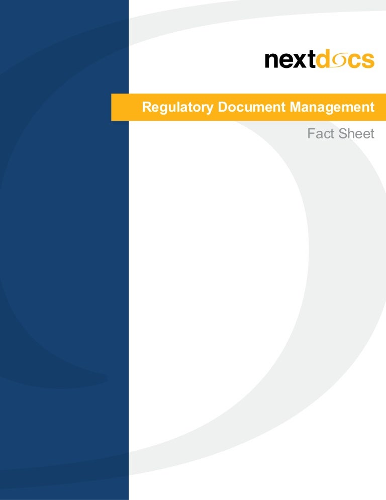 Regulatory Document Management Factsheet