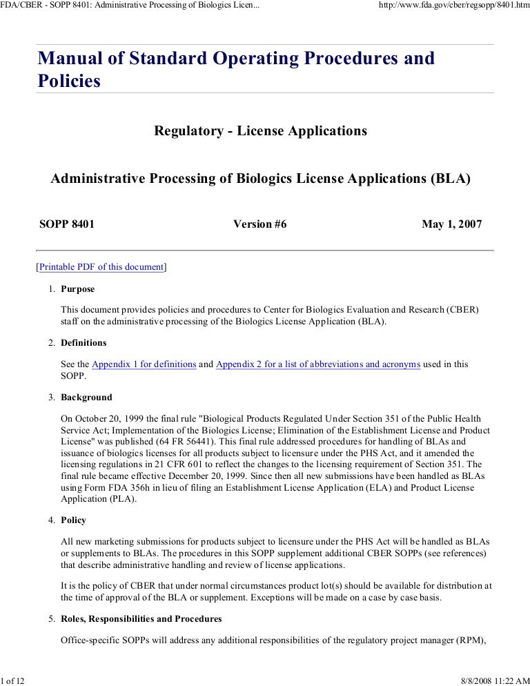 Regulatory license applications