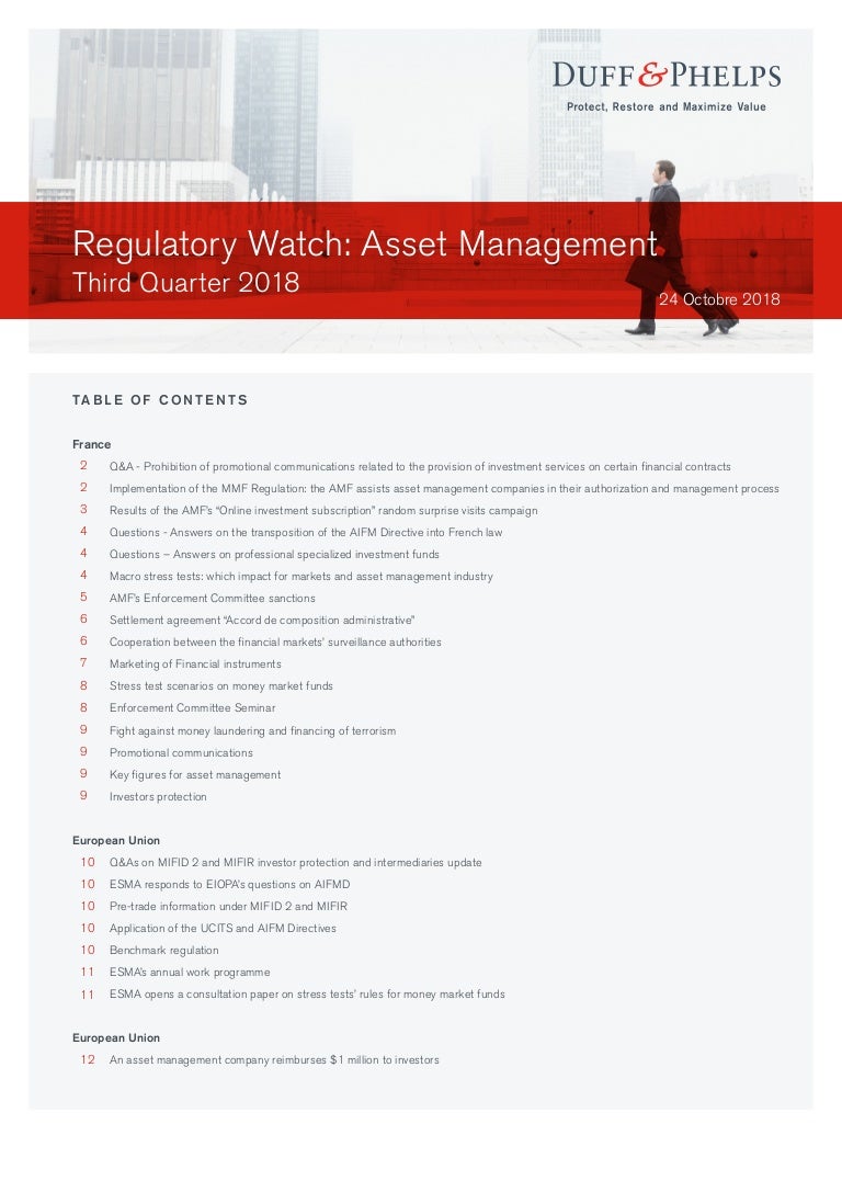 Regulatory Watch Asset Management Q3