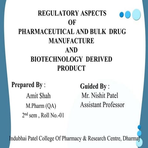 Regulatory aspects
