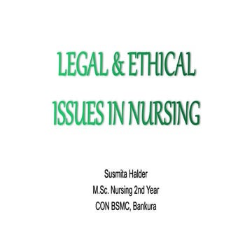 Legal issues in nursing
