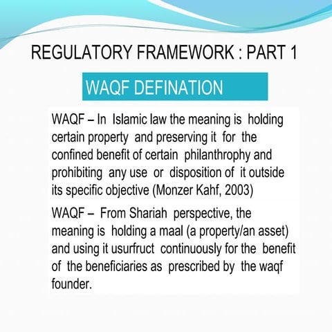 Regulatory framework  part 1