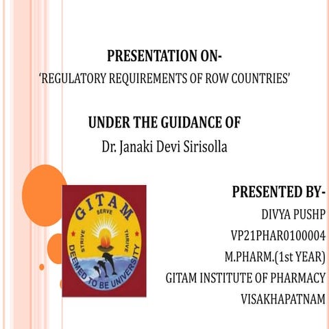 Regulatory requirements of row countries