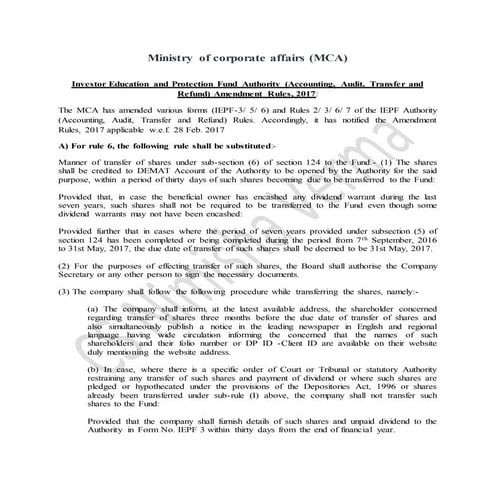 Regulatory updates & amendments