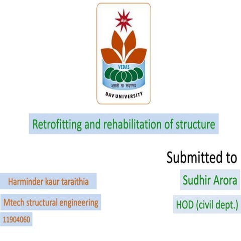 Rehabilation and retrofitting of structure   