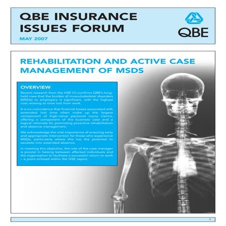 Rehabilitation QBE Issues Forum