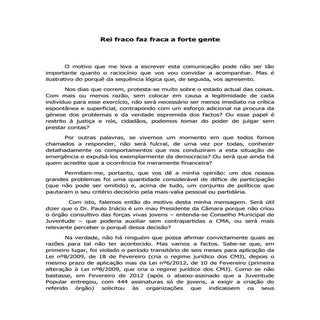 Rei fraco faz fraca a forte gente  ...
